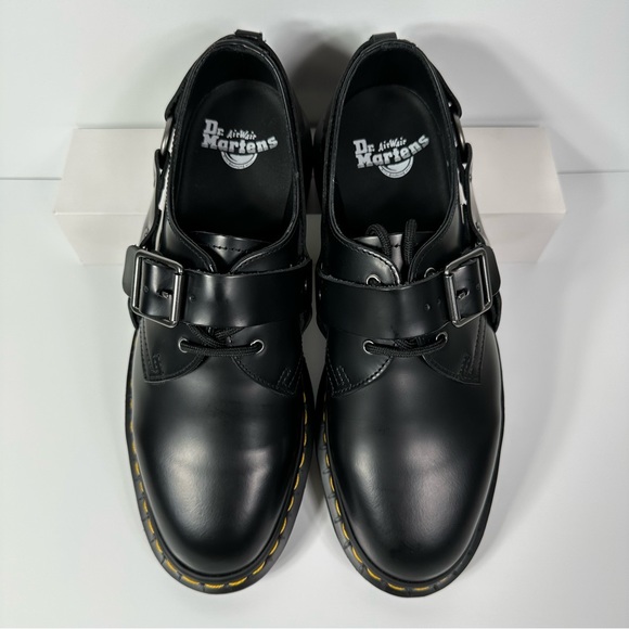 DOC HENREE POLISHED SMOOTH LEATHER BUCKLE SHOES WOMENS SIZE 9 HARNESS STRAPS NEW - Picture 2 of 10